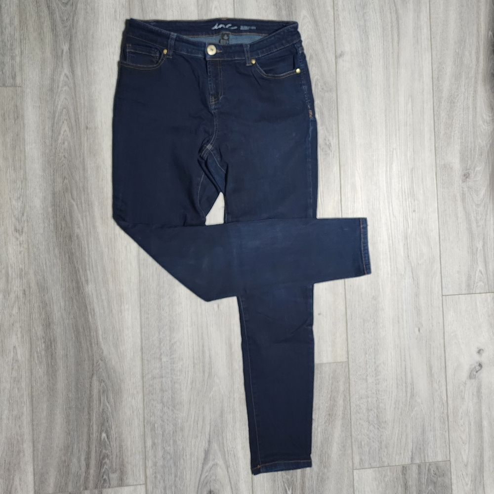 INC Regular Fit Skinny Leg Dark Wash Mid Rise Blue Denim Jeans Women's Size 8